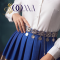 Oxidized Silver Filigree Floral & Coin Waistband | Sooma, WB00019