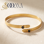 Matte Gold Ruby Stone Bypass Ankle Cuff Kada | Sooma, AK00109