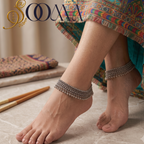 The Virasat Broad Tribal Silver Payal Pair | SOOMA, AK00092