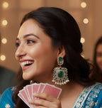 Woman wearing traditional earrings 