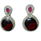 Pair of everyday red stone earrings for women .