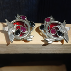 Multicolor unique stud earrings for women