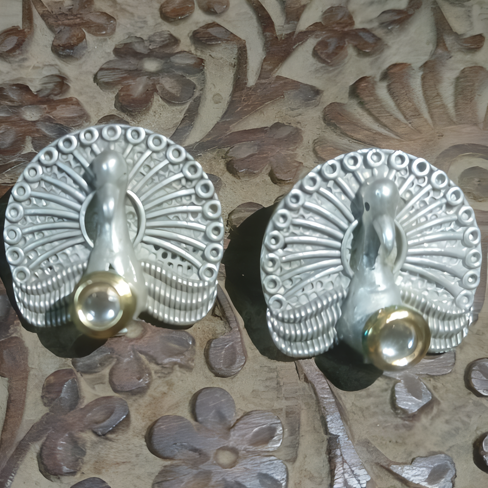 Dailywear silver oxidized stud earrings for women