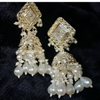 Ornate earrings with pearls & stones