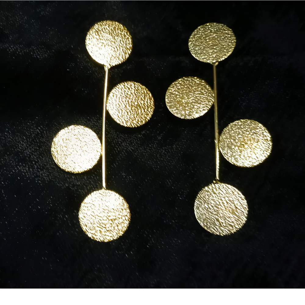 Pair of long statement partywear earrings .