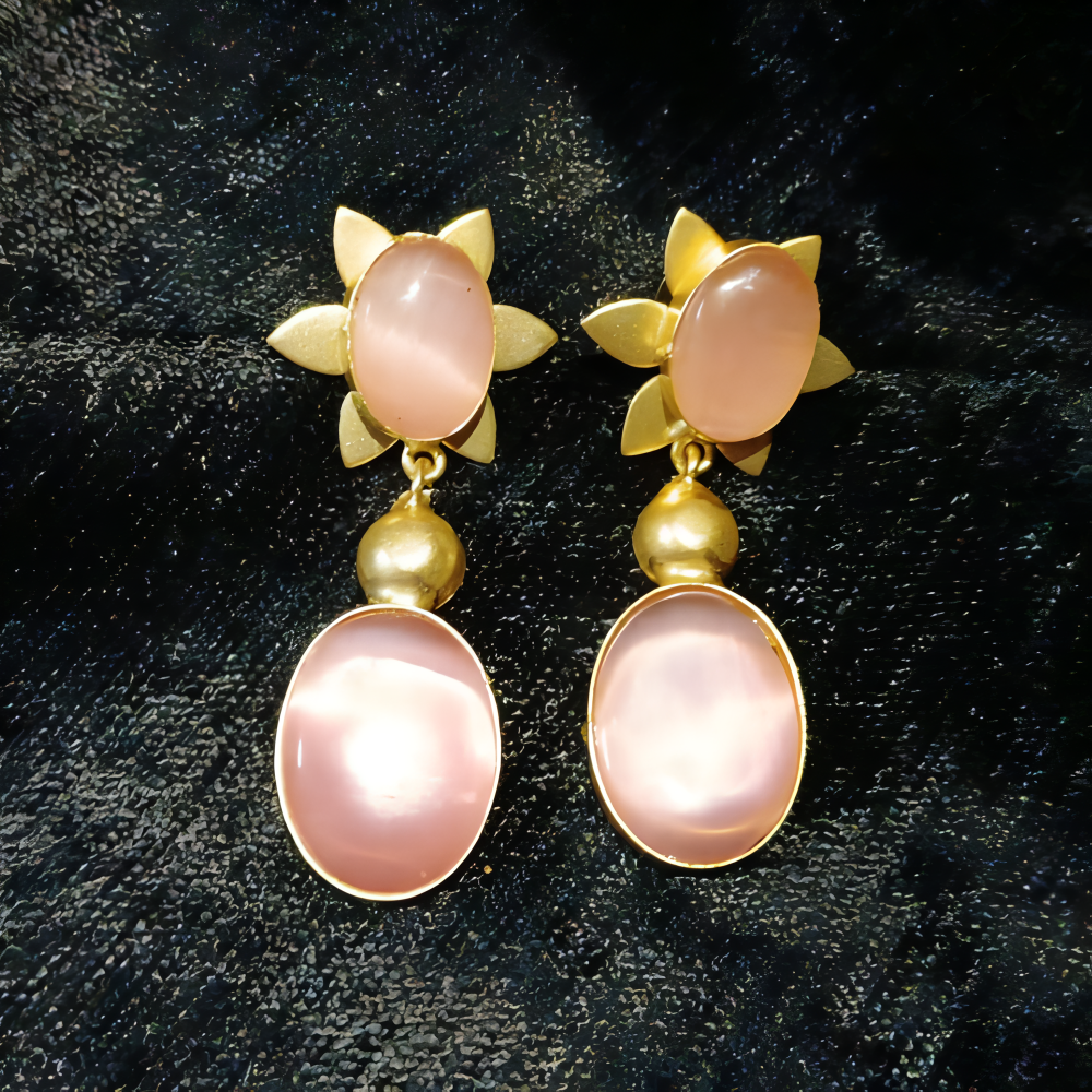Stylish light stone gold drop & dangle earrings for women