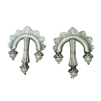 Contemporary Design oxidised earrings in unconventional bow arrow shape .