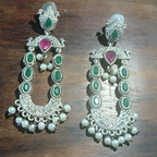 peacock design inspired  kundan 