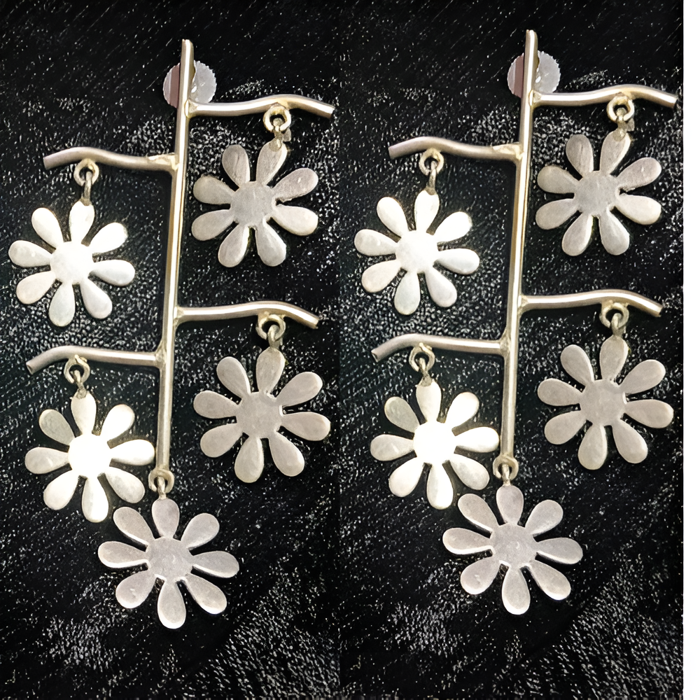  Contemporary Design Statement Oxidised Silver Earrings for Women 