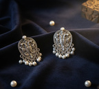 Peacock design earrings with beads