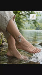 Adjustable Ankle Kada for Women | Silver Foot Cuff, AK00032